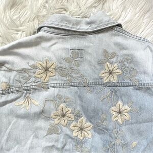 Citizens of Humanity COH distressed embroidered floral jean denim jacket XS